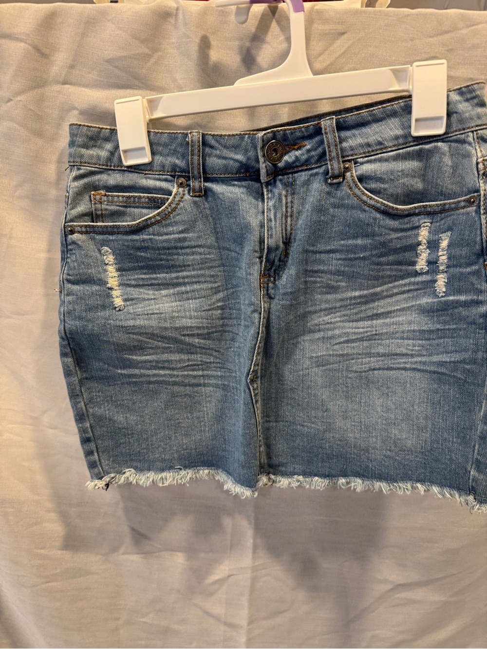 Classic Light Blue Denim Mini Skirt